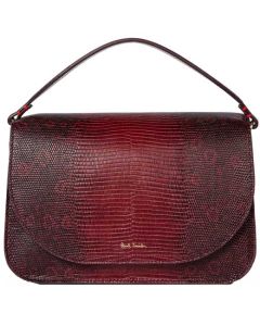 This is the Paul Smith Women's Mock Lizard Burgundy Clutch Saddle Bag.