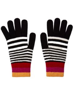 Monochrome Stripe Lambswool Gloves, designed by Paul Smith. 