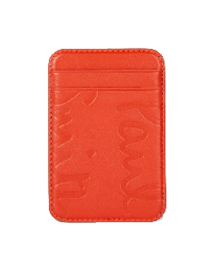 Magnetic Card Holder With Logo In Orange Leather By Paul Smith x Native Union
