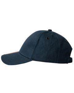 This Navy 'Painted Stripe' Cotton Cap was designed by Paul Smith.