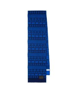 This is the Paul Smith Men's Navy Fair Isle Lambswool Scarf.