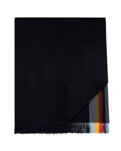 This Wool-Cashmere Blend Navy Blanket was designed by Paul Smith. 