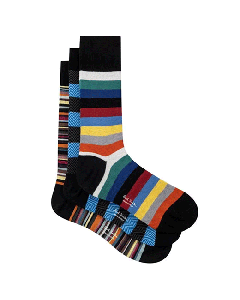 Men's Mixed Stripe Novelty Socks 3 Pack