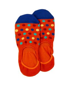 Orange Dotted 'No Show' Socks