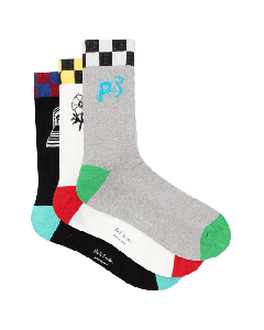 Paul Smith's Men's Three Pack Ribbed Cotton Socks all come in a presentation box. 