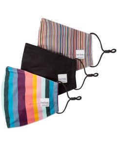 These are the Paul Smith Signature Stripe & Artist Stripe Pack of 3 Face Masks.