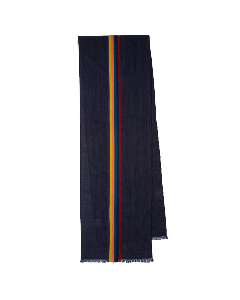 Men's Scarf Central Stripe with Frayed Edge