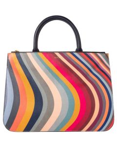 This Paul Smith ladies handbag comes in a Multi colour striped pattern.