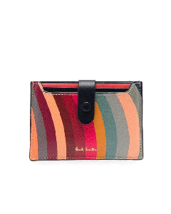 Multi Stripe Swirl Calf skin Leather Purse By Paul Smith