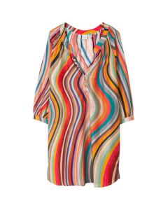 This Swirl Print Silk-Cotton Tunic is designed by Paul Smith. 
