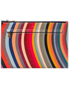 This is the Paul Smith Swirl Print Leather Pouch with Zip-Top Fastening.