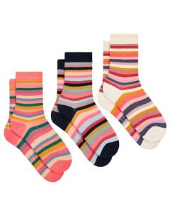 Multicoloured Glitter 'Swirl Stripe' Socks 3Pack
