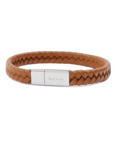Men's Tan Leather Braided Bracelet