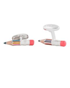 Paul Smith multi-coloured enamel coated silver metal pencil cufflinks.