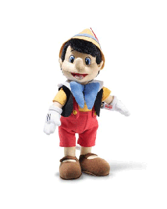 Steiff x Disney 1940 Film Pinocchio, 33 cm has been made with 100% wool felt and has been stuffed with synthetic filling. 