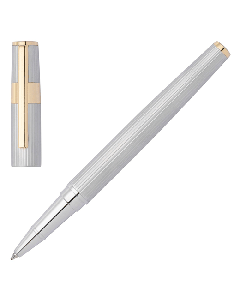 Hugo Boss Gear Pinstripe Rollerball Pen Silver & Gold