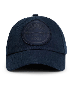 This Porsche x BOSS Navy Blue Cotton Baseball Cap has an adjustable velcro strap on the back so you can easily adjust the fit.