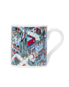 Paul Smith's Bone China City Print Mug comes in a branded box. 