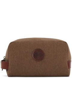 The Purdey London walnut cotton canvas wash bag.