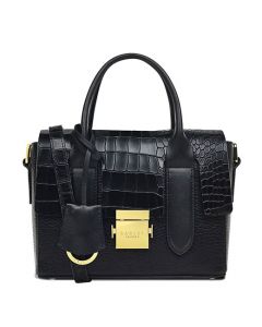 This Black Faux Croc Mayfair Lane Small Multiway Bag is designed by Radley.