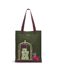 Luggage Trolley Green Canvas Tote Bag