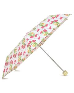 Radley's Compact Umbrella in Carousel Floral Print is made out of water-resistant PET fabric that is recycled.