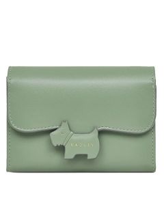 This Jade Green Crest Medium Flapover Purse is created by Radley.
