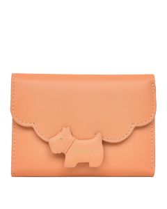 This Light Orange Crest Scallop Small Trifold Purse was designed by Radley. 