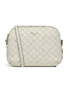 Dukes Place Embossed Chalk Leather Cross Body Bag