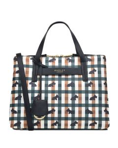 This is the Finsbury Park Checked Dog Medium Multiway Bag designed by Radley.