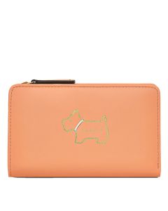 This Light Orange Heritage Dog Outline Bifold Purse was designed by Radley. 