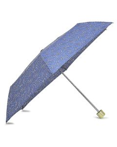 This Radley Compact Umbrella in Blue Seahorse Print is made out of partially recycled fabric with a 'Boathouse' Blue Searose print in white and black.