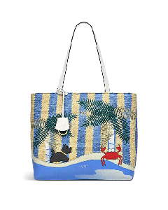 Museum Street Woven Striped Palm Leaf Tote Bag by Radley