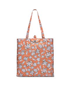 This Orange Thrift Floral Foldaway Shopper Bag is designed by Radley. 