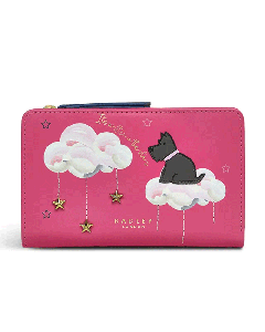 Radley's It's Written In The Stars Bifold Purse in Pink with embellished stars.