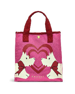 Valentines 2024 Pink Canvas Open-Top Tote Bag