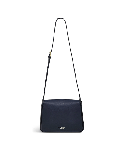 Radley's Westwell Lane Ink Blue Leather Cross Body Bag has a matching leather handle that is adjustable.