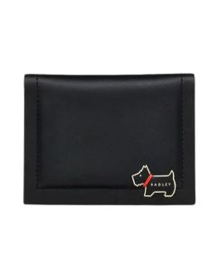 Radley's Heritage Lane Black Leather Travelcard Holder has 3 card slots and a clear slot for your ID or travelcard.