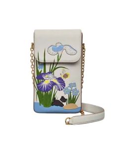 RHS25 Chalk Leather Floral Phone Cross Body