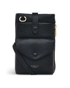 Radley's Mallow Street Black Leather Cross Body Bag is made with grained leather and has a squishy feel.