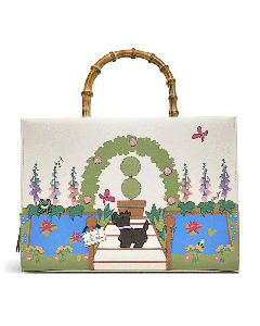Radley's The RHS Collection Garden Multiway Bag with print and applique on the front.