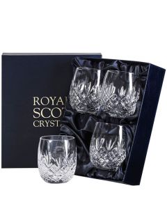 These Edinburgh 4 x 35cl Gin & Tonic Barrel Tumblers are presented inside a Royal Scot Crystal gift box.
