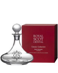 This Classic Collection 75cl 'GIN' Ships Decanter will be presented inside a red Royal Scot Crystal gift box.