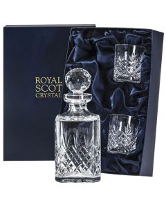 This Edinburgh Square Decanter & Tumblers Whisky Set is designed by Royal Scot Crystal.