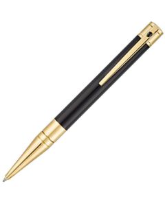 This D-Initial Black & Gold Ballpoint Pen is designed by S.T. Dupont Paris. 
