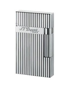 S.T. Dupont  Ligne 2 Lighter, Silver Montparnasse Vertical Lines.