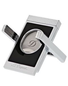 This Black & Chrome Stand Cigar Cutter is designed by S.T. Dupont Paris.