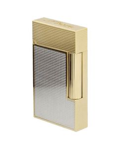 This Yellow Gold & Silver Ligne 2 Cling Lighter was designed by S.T. Dupont Paris. 