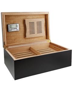 This Black Premium Cigar Club Medium Humidor is designed by S.T. Dupont Paris. 