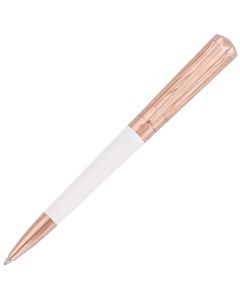 This Liberté White Lacquer & Rose Gold Ballpoint Pen is designed by S.T. Dupont Paris. 